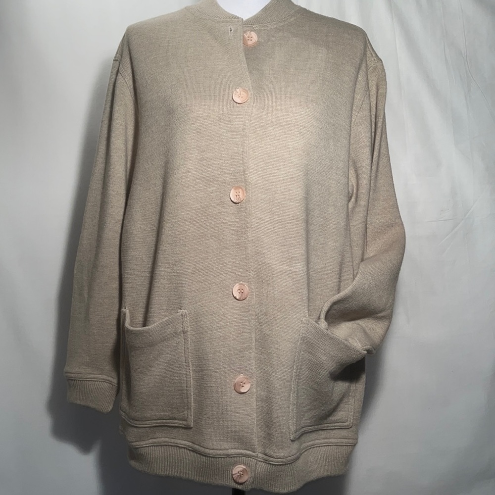 Ann Klein II heavyweight acrylic wool cashmere blend size small to patch pocket